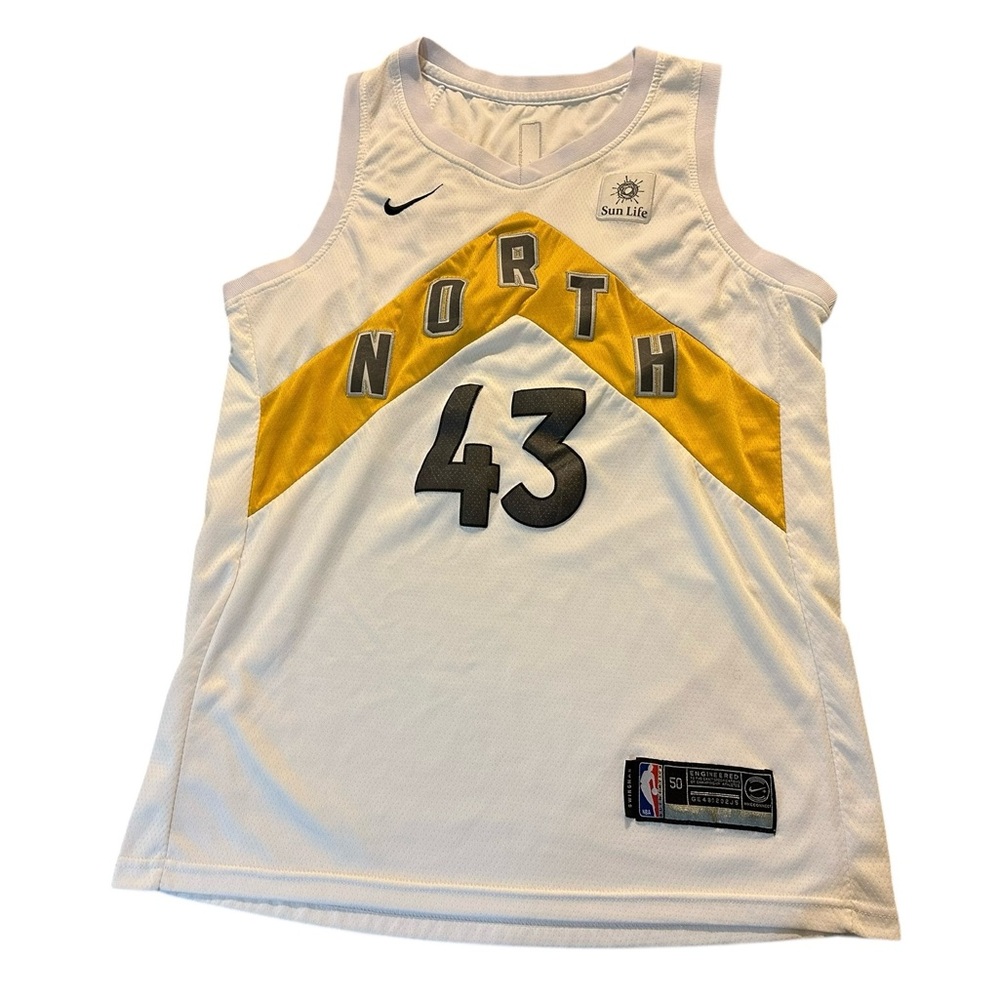 Nike men Toronto Raptors Pascal Siakam white swingman jersey sz 50 - Picture 1 of 8